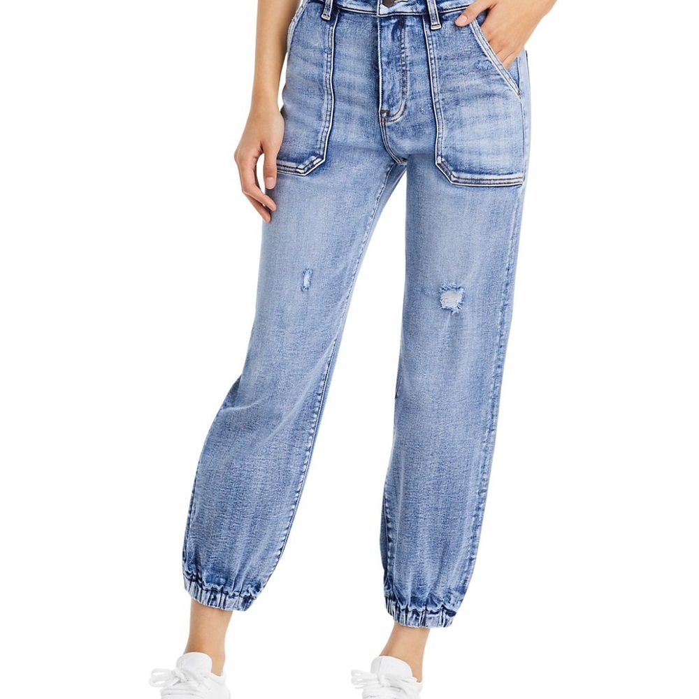 Aqua “jogger” denim. Really cute but too big on me!